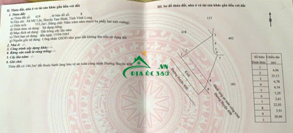ĐẦU TƯ SINH LỜI - Chính Chủ Bán Lô Đất Mặt Tiền Đường huyện 40B  Xã Mỹ