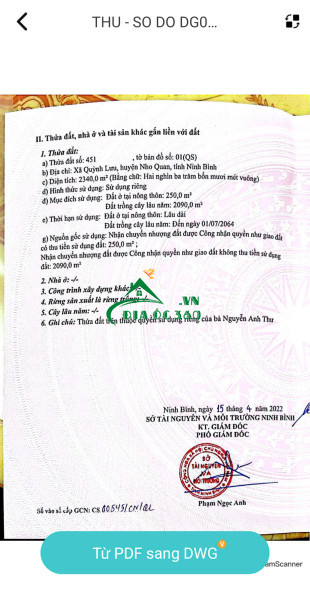 Tôi Cần Bán đất Xã Quỳnh Lưu, Nho Quan, Ninh Bình